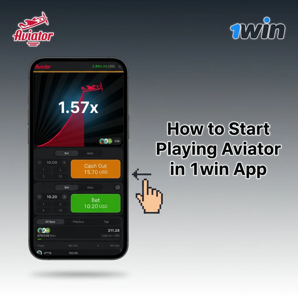 Steps to start playing Aviator on 1win app including registration, deposit via UPI, and launching the game